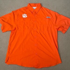 Orange Clemson Fishing Shirt - Columbia PGF